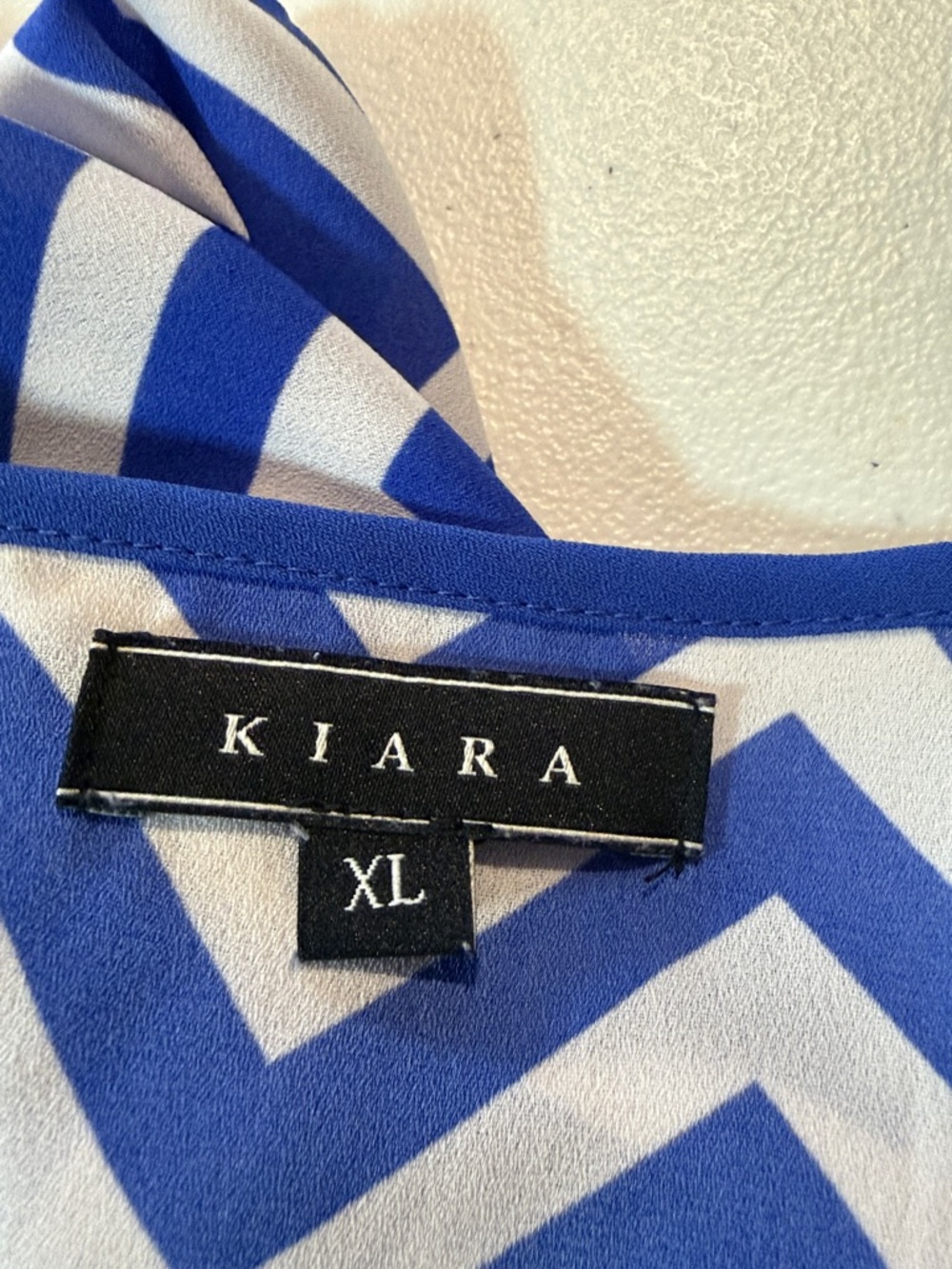 Kirra Blue and White Chevron Blouse - Picture 4 of 5